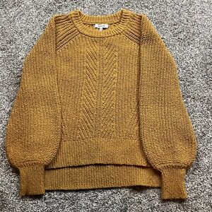 Madewell Mustard Yellow Chunky Knit Balloon Sleeve Sweater XXS
